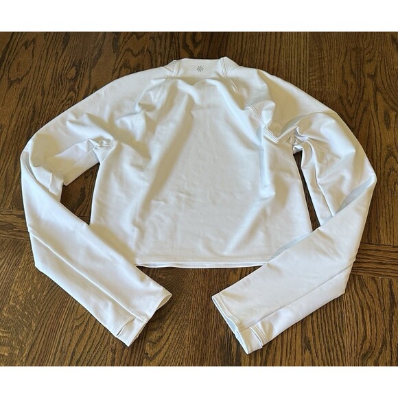 Athleta RENEW SEAMLESS MOCK NECK TOP White Size Medium‎ Gym Activewear Workout - Picture 12 of 12